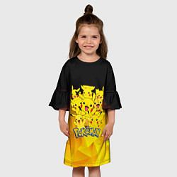 Платье клеш для девочки ПОКЕМОНЫ ПИКАЧУ, цвет: 3D-принт — фото 2