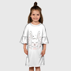 Платье клеш для девочки Умиротворенный зайка, цвет: 3D-принт — фото 2