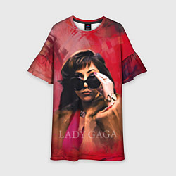 Платье клеш для девочки Очки Gaga, цвет: 3D-принт