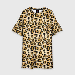 Платье клеш для девочки Пятна Дикого Леопарда, цвет: 3D-принт