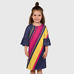 Платье клеш для девочки Геометрический Строй, цвет: 3D-принт — фото 2