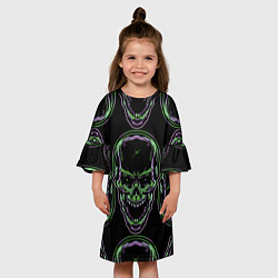 Платье клеш для девочки Skulls vanguard pattern 2077, цвет: 3D-принт — фото 2
