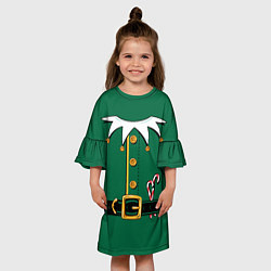 Платье клеш для девочки Christmas Elf Outfit, цвет: 3D-принт — фото 2