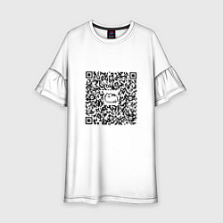 Платье клеш для девочки Я QR-кот, гуляю где вздумается!, цвет: 3D-принт