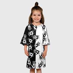 Платье клеш для девочки Death Stranding паттерн логотипов, цвет: 3D-принт — фото 2