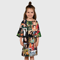 Платье клеш для девочки Тимоти цветной коллаж, цвет: 3D-принт — фото 2