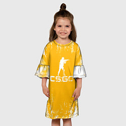 Платье клеш для девочки НОВОГОДНИЙ CS : GO, цвет: 3D-принт — фото 2