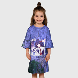 Платье клеш для девочки Райдэн Shogun Raiden, Genshin Impact Геншин импакт, цвет: 3D-принт — фото 2