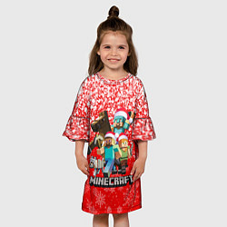 Платье клеш для девочки НОВОГОДНИЙ МАЙНКРАФТ, НОВЫЙ ГОД 2022,, цвет: 3D-принт — фото 2