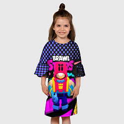 Платье клеш для девочки ГРОМ БРАВЛ СТАРС GROM BRAWL STARS, цвет: 3D-принт — фото 2
