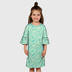 Платье клеш для девочки Лазурная вода, цвет: 3D-принт — фото 2