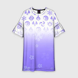 Платье клеш для девочки GENSHIN IMPACT SYMBOL PATTERN SAKURA САКУРА, цвет: 3D-принт
