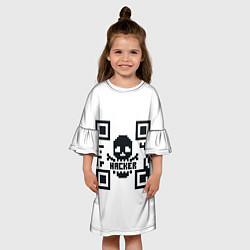 Платье клеш для девочки Хакерю QR-code Qr код для программистов, цвет: 3D-принт — фото 2