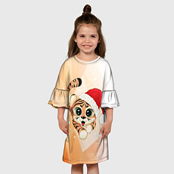 Платье клеш для девочки Тигрёнок 2022!, цвет: 3D-принт — фото 2