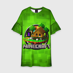Детское платье Minecraft Logo Green