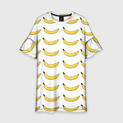 Платье клеш для девочки Крупный Банановый рай, цвет: 3D-принт
