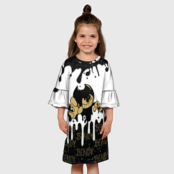 Платье клеш для девочки КРУТОЙ BENDY AND THE INK MACHINE, цвет: 3D-принт — фото 2