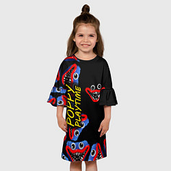 Платье клеш для девочки Poppy Playtime Страх настигнет, цвет: 3D-принт — фото 2