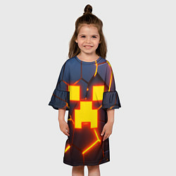 Платье клеш для девочки ОГНЕННЫЙ КРИПЕР 3D ПЛИТЫ FIRE CREEPER, цвет: 3D-принт — фото 2