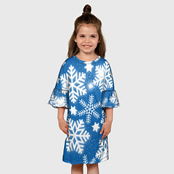 Платье клеш для девочки Снежное небо, цвет: 3D-принт — фото 2