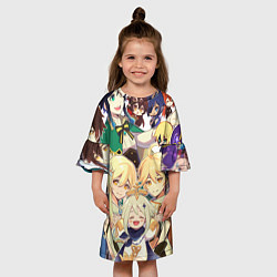 Платье клеш для девочки ГЕРОИ ГЕНШИН ИМПАКТ HEROES GENSHIN IMPACT, цвет: 3D-принт — фото 2