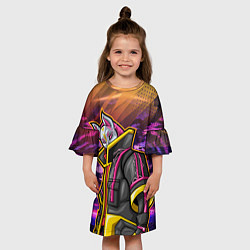 Платье клеш для девочки Страж в маске, цвет: 3D-принт — фото 2