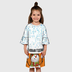 Платье клеш для девочки СнежовичОк, цвет: 3D-принт — фото 2