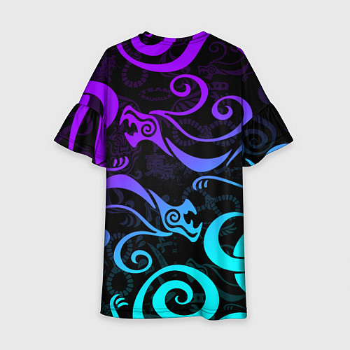 Детское платье НЕОНОВОЕ ТАТУ ДРАКЕНА УЗОР / 3D-принт – фото 2