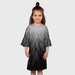 Платье клеш для девочки Коллекция Rays Лучи Черный Абстракция 661-11-w1, цвет: 3D-принт — фото 2