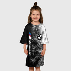 Платье клеш для девочки БМВ Черно-белый логотип, цвет: 3D-принт — фото 2
