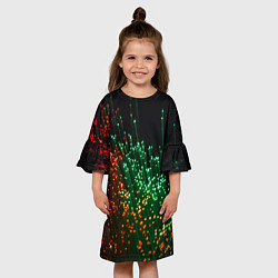 Платье клеш для девочки Неоновые светящиеся палочки, цвет: 3D-принт — фото 2