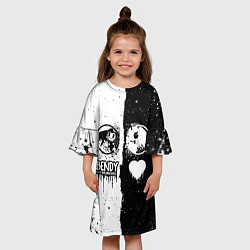 Платье клеш для девочки BLACK AND WHITE BENDY AND THE INK MACHINE, цвет: 3D-принт — фото 2