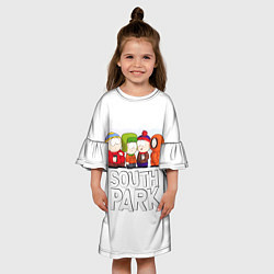 Платье клеш для девочки South Park - Южный парк Кенни, Кайл, Стэн и Эрик, цвет: 3D-принт — фото 2