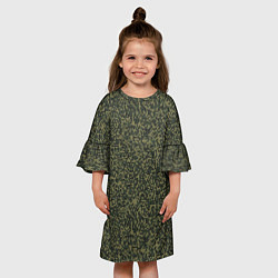 Платье клеш для девочки Цифра Флора пиксельный камуфляж, цвет: 3D-принт — фото 2