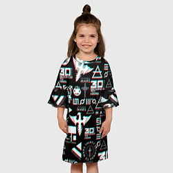 Платье клеш для девочки 30 Seconds to Mars - Glitch, цвет: 3D-принт — фото 2