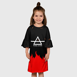 Платье клеш для девочки 30 Seconds to Mars - Fire, цвет: 3D-принт — фото 2