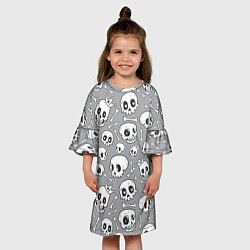 Платье клеш для девочки Skulls & bones, цвет: 3D-принт — фото 2