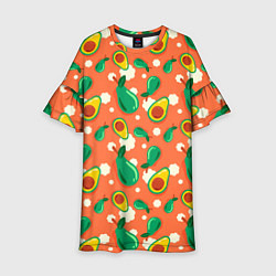 Платье клеш для девочки Паттерн из авокадо, цвет: 3D-принт