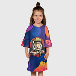 Платье клеш для девочки Джонни Лоуренс Кобра Кай, цвет: 3D-принт — фото 2