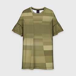 Платье клеш для девочки Пиксельный военный фон, цвет: 3D-принт