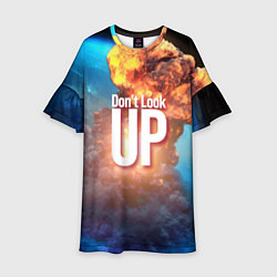 Платье клеш для девочки Dont look up!, цвет: 3D-принт