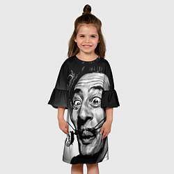 Платье клеш для девочки Salvador Dali - grimace, цвет: 3D-принт — фото 2