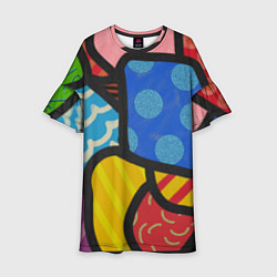 Платье клеш для девочки В стиле ромеро бритто, цвет: 3D-принт
