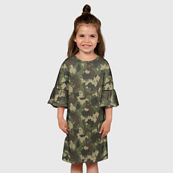 Платье клеш для девочки Камуфляж для Леса, цвет: 3D-принт — фото 2