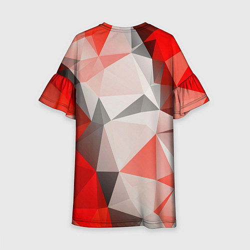 Детское платье Красно-серая геометрия / 3D-принт – фото 2