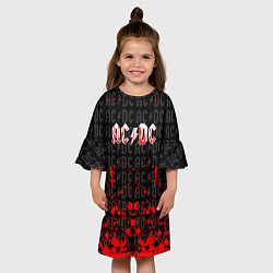 Платье клеш для девочки Acdc Паттерн, цвет: 3D-принт — фото 2