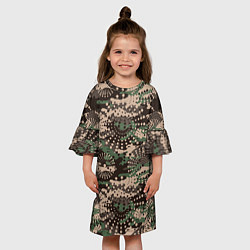 Платье клеш для девочки Камуфляж брызги, цвет: 3D-принт — фото 2