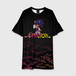Платье клеш для девочки Sonic Exe Бомба, цвет: 3D-принт