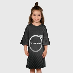 Платье клеш для девочки VOLVO автомобили, цвет: 3D-принт — фото 2