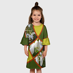 Платье клеш для девочки Весна 8 Марта Подснежники, цвет: 3D-принт — фото 2